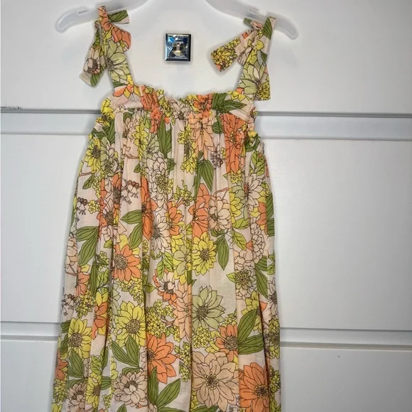 Crewcut Tie Shoulder Sundress in Zinnia Floral for Girls.  Size 7 - Picture 2 of 5